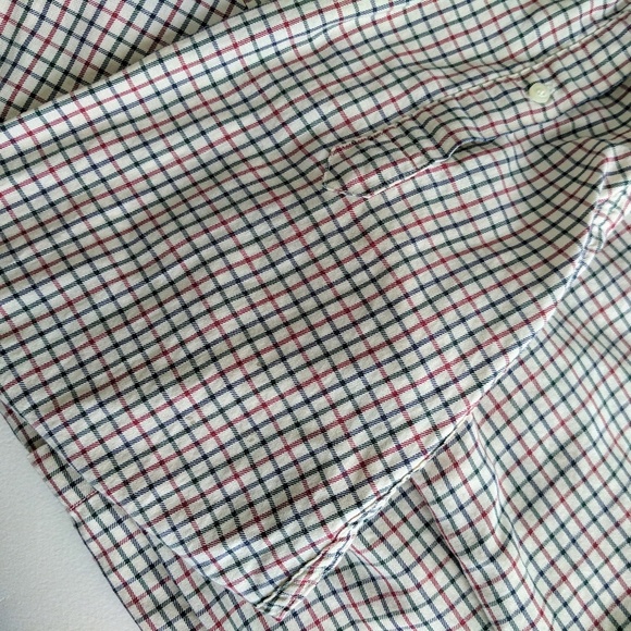 Buttondown Shirt Blue Red Check Casual - Picture 8 of 9